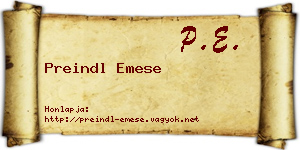 Preindl Emese névjegykártya